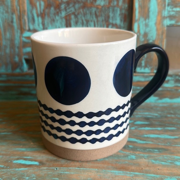Potter’s Studio Large Polka Dots and Squiggly Lines Coffee Mug Tea - Picture 1 of 8